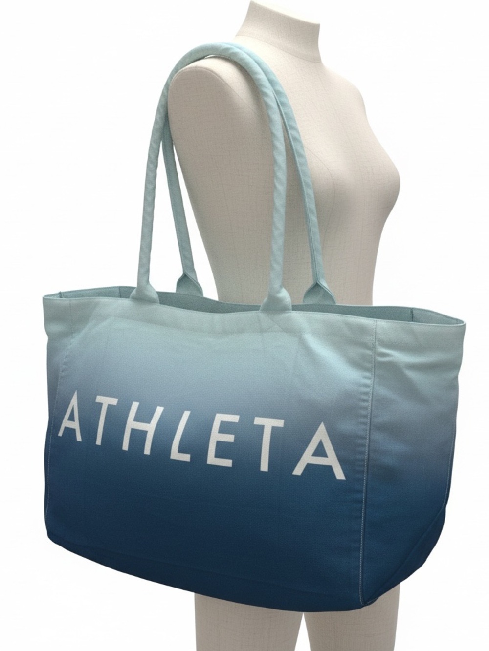 Athleta Large Blue Ombre Tote Bag NWT